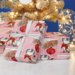 Christmas Pink Vintage Retro Kitten Kitty Gift  Wrapping Paper<br><div class="desc">Christmas Pink Vintage Retro Kitten Kitty Gift Wrapping Paper.</div>