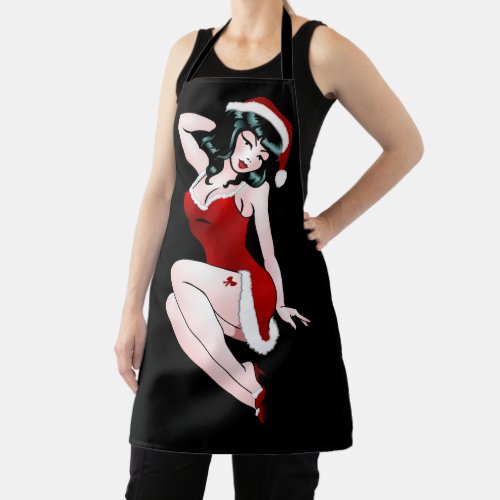 Christmas Pinup Girl Apron Retro Pinup Aprons