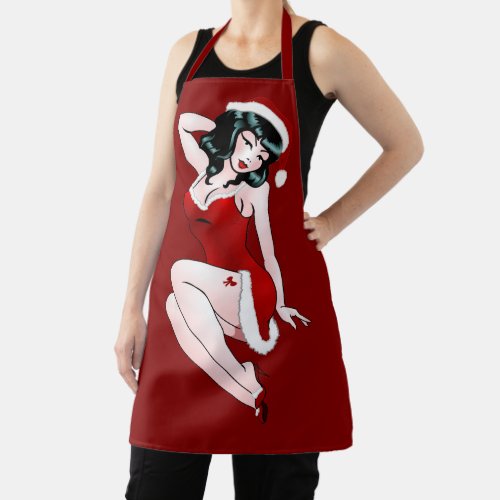 Christmas Pinup Girl Apron Retro Pinup Aprons