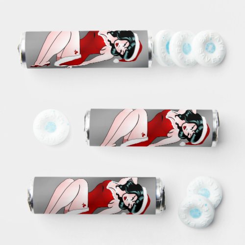 Christmas Pinup Girl Candy Personalized Breath Savers Mints