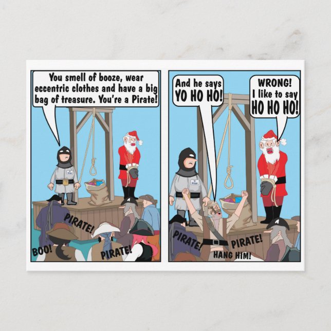 CHRISTMAS PIRATE JOKE POSTCARD (Front)