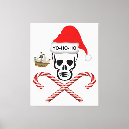 Christmas Pirate Skull Canvas Print