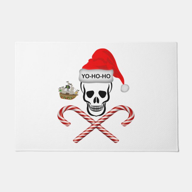 Christmas, Pirate skull Doormat (Front)