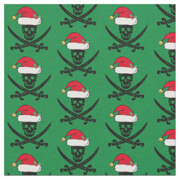 Christmas Pirate Skull Fabric