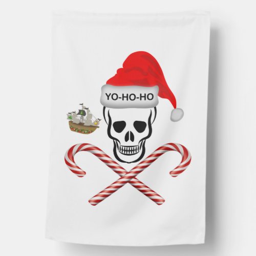 Christmas Pirate skull House Flag