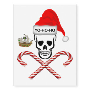 Christmas, Pirate skull Temporary Tattoos