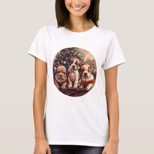 Christmas Pit Bull Puppy Dogs T-Shirt