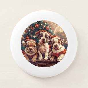 Christmas Pit Bull Puppy Dogs Wham-O Frisbee