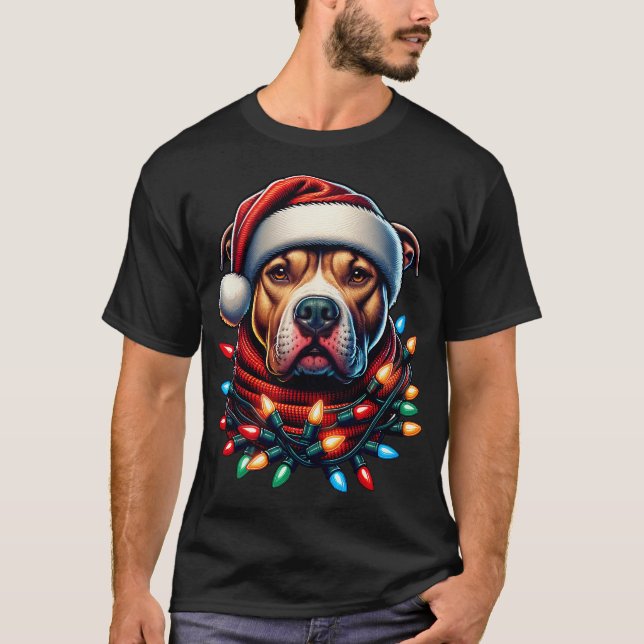 Christmas Pit bull Xmas Pit Bull Mom Dog Lover T-Shirt (Front)