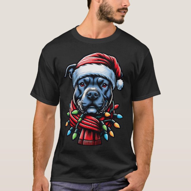 Christmas Pit bull Xmas Pit Bull Mom Dog Lover T-Shirt (Front)