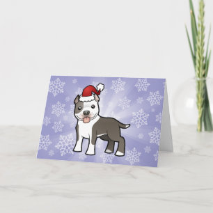 Christmas Pitbull / American Staffordshire Terrier Holiday Card