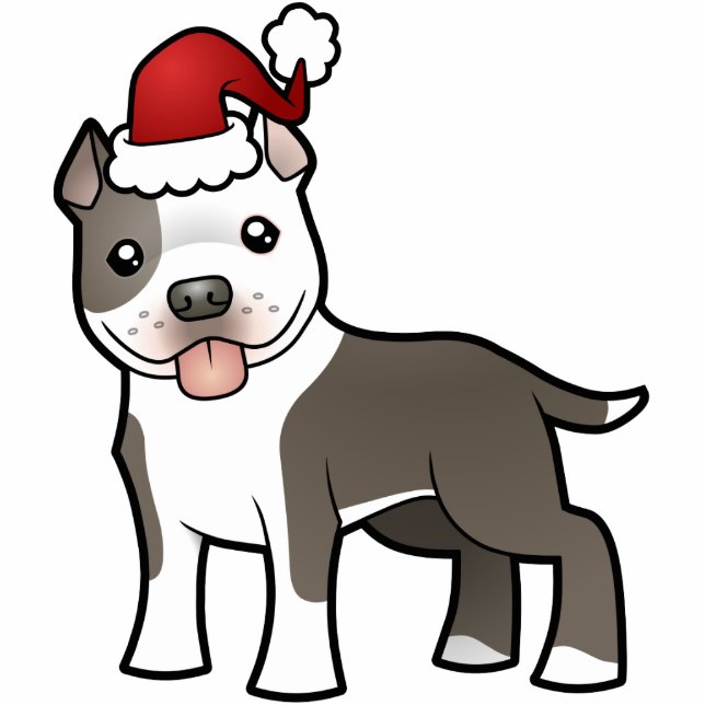 Christmas Pitbull / American Staffordshire Terrier Statuette (Front)