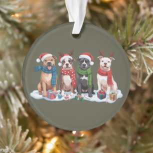 Christmas Pitbull Dog Owner Gift Holiday Xmas  Ornament