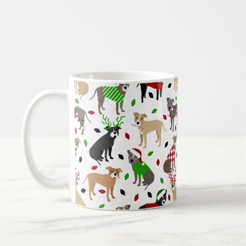 Christmas Pitbull Dogs Coffee Mug