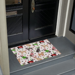 Christmas Pitbull Dogs Doormat