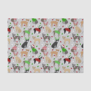 Christmas Pitbull Dogs Tissue Paper