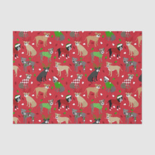 Christmas Pitbull Dogs Tissue Paper