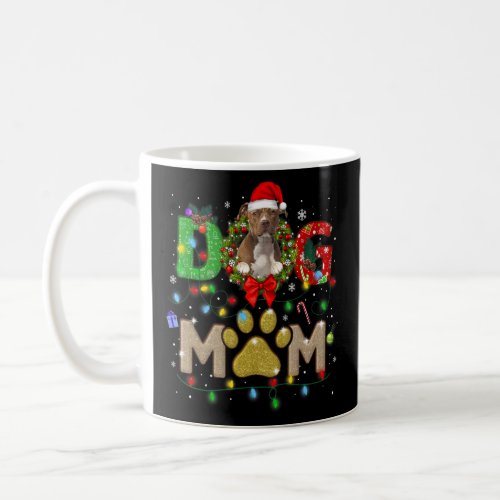 Christmas Pitbull Mom Hat Santa Scarf Plaid Dog Mo Coffee Mug