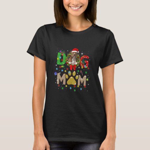 Christmas Pitbull Mom Hat Santa Scarf Plaid Dog Mo T_Shirt