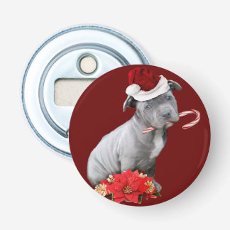 Christmas Pitbull puppy Bottle Opener