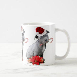 Christmas pitbull puppy coffee mug