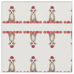 Christmas pitbull puppy pattern Fabric
