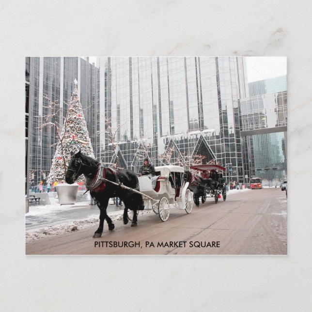 Christmas Pittsburgh PA Market Square Holiday Postcard (Front)