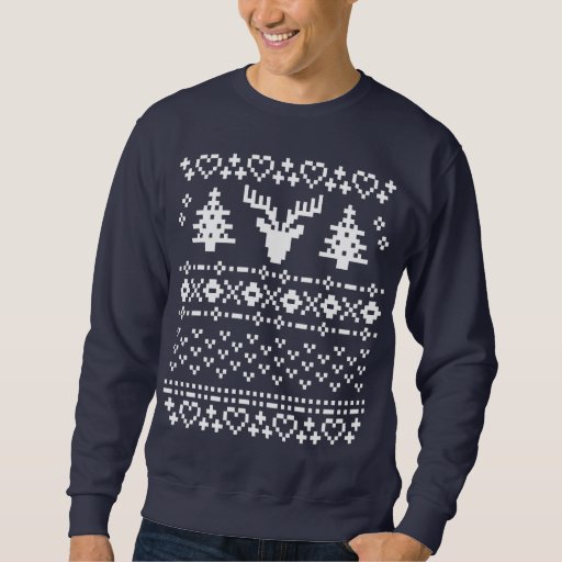 Christmas Pixel Sweater Pullover Sweatshirt | Zazzle