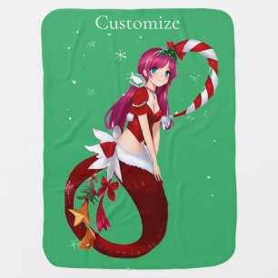 Christmas Pixie Mermaid Thunder_Cove Baby Blanket