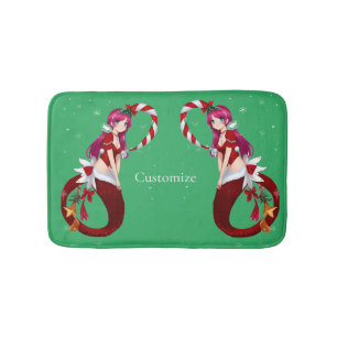 Christmas Pixie Mermaid Thunder_Cove Bath Mat