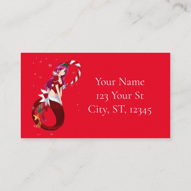 Christmas Pixie Mermaid Thunder_Cove Business Card (Back)