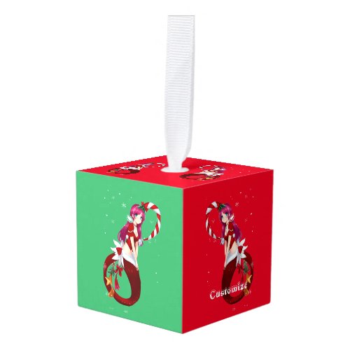 Christmas Pixie Mermaid Thunder_Cove Cube Ornament