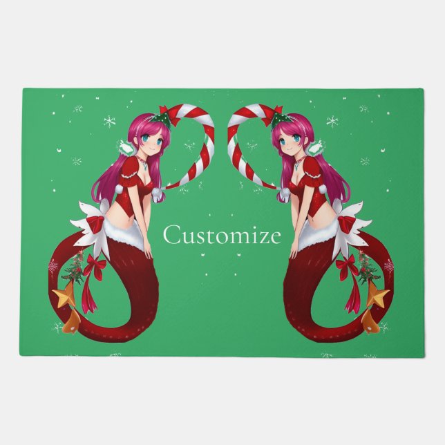 Christmas Pixie Mermaid Thunder_Cove Doormat (Front)