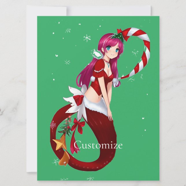 Christmas Pixie Mermaid Thunder_Cove Invitation (Front)