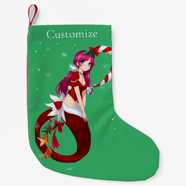 Christmas Pixie Mermaid Thunder_Cove Small Christmas Stocking (Front)