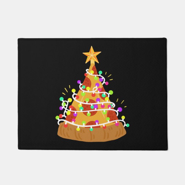 Christmas Pizza Christmas Lights Doormat (Front)
