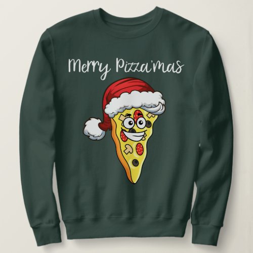 Christmas Pizza Funny Merry Pizzamas _ Xmas Piza L Sweatshirt