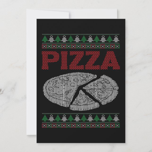 Christmas Pizza Lover Funny Winter Holiday Gift Card (Front)