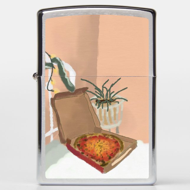 Christmas Pizza Zippo Lighter (Front)