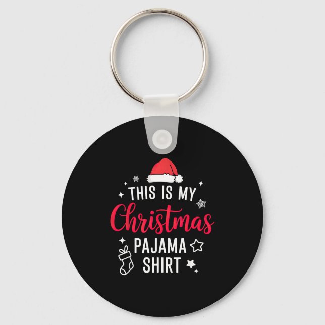Christmas Pj Pajama Pjs  Keychain (Front)