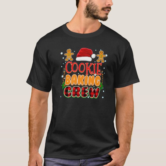 Christmas Pjs Cookie Baking Crew T-Shirt (Front)