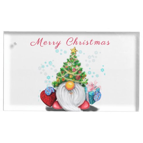 Christmas Place Card Holder Gnome with Gifts