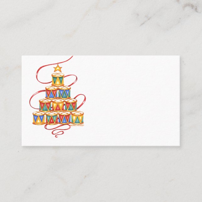 Christmas Place Cards Tree of Drums (Front)