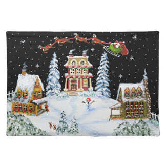 Christmas,place mat,Santa,Claus,rabbits,snowman Placemat