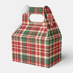 Christmas Plaid 01-PARTY FAVOR BOX, gable Boxes