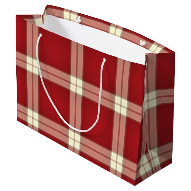 Christmas Plaid 02-GIFT BAG L (Back Angled)