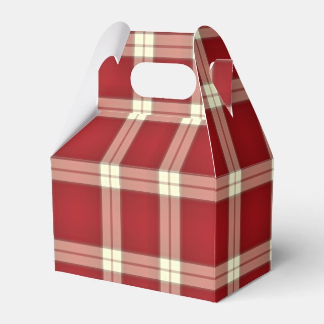 Christmas Plaid 02-PARTY FAVOR BOX, gable Boxes (Front Side)