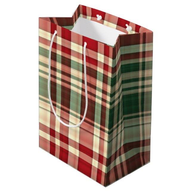 Christmas Plaid 06-GIFT BAG M (Back Angled)