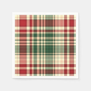Christmas Plaid 06-PAPER PARTY NAPKINS