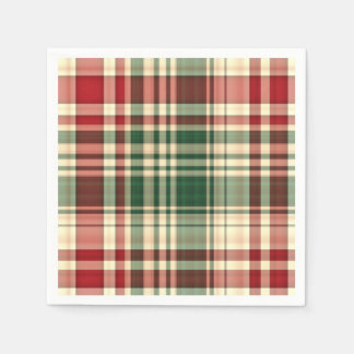 Christmas Plaid 06-PAPER PARTY NAPKINS